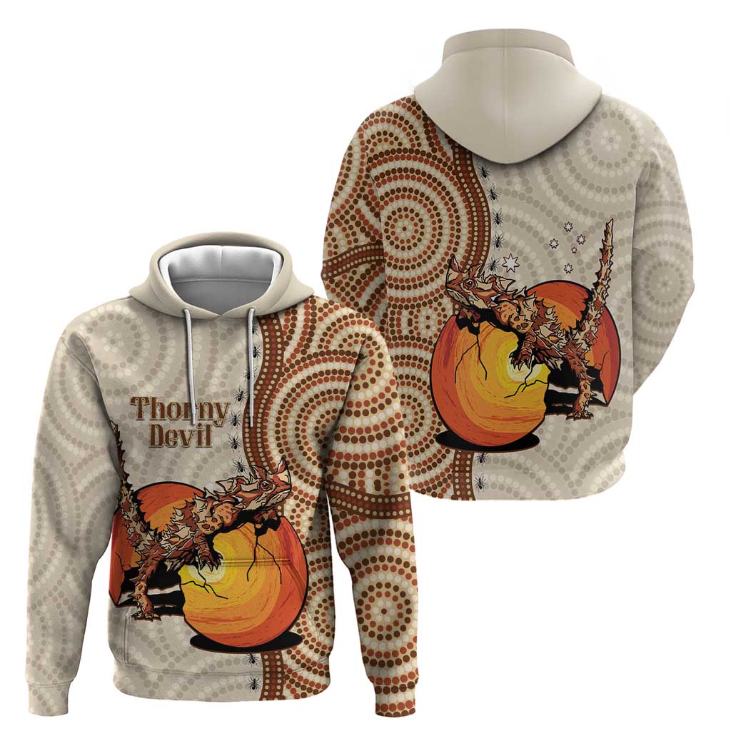 Thorny Devil Australia Hoodie Baby Moloch Horridus With Ants - Aboriginal Art - Vibe Hoodie Shop
