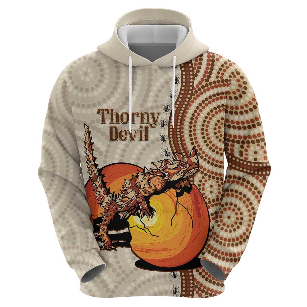 Thorny Devil Australia Hoodie Baby Moloch Horridus With Ants - Aboriginal Art - Vibe Hoodie Shop