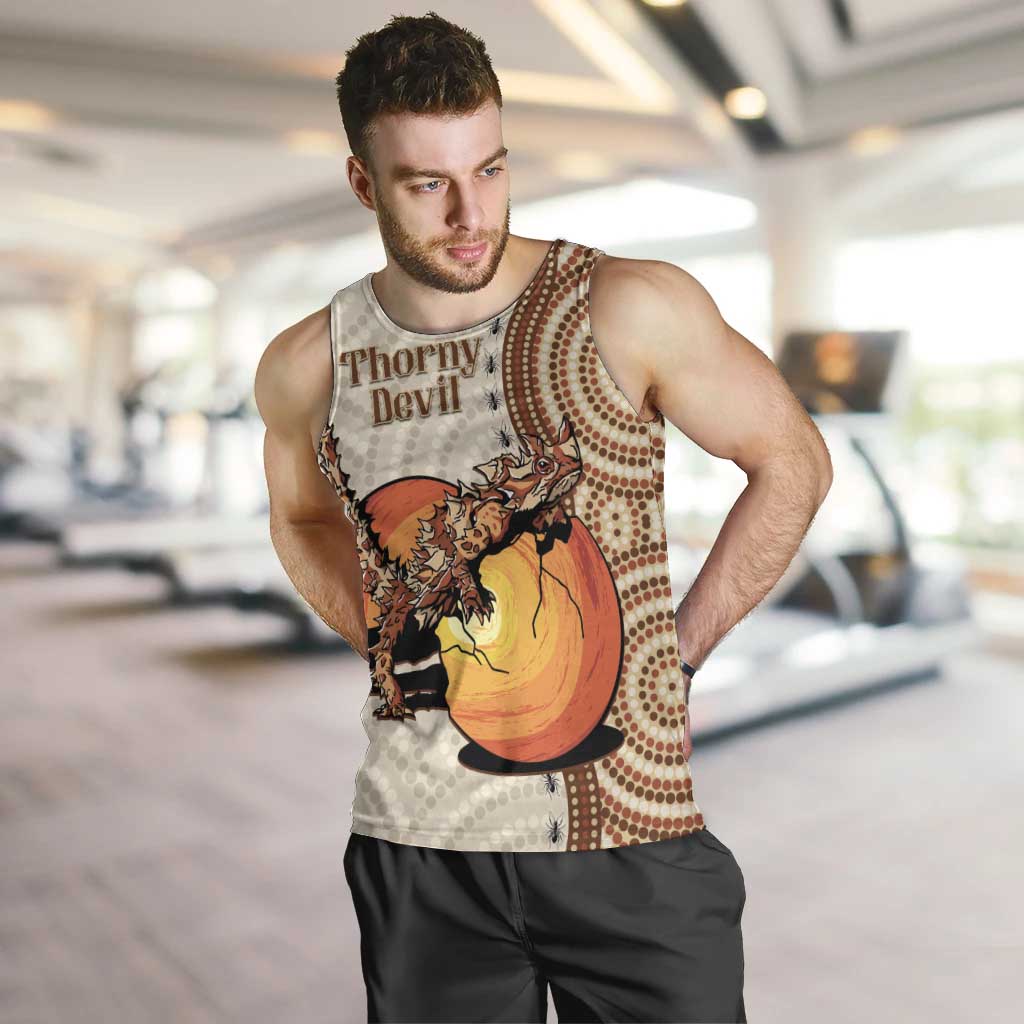 Thorny Devil Australia Men Tank Top Baby Moloch Horridus With Ants - Aboriginal Art - Vibe Hoodie Shop