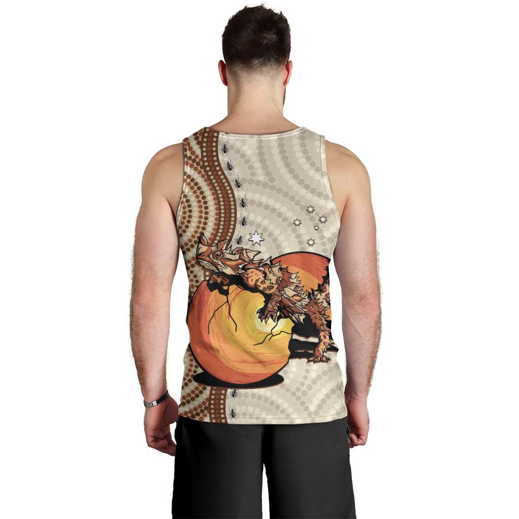 Thorny Devil Australia Men Tank Top Baby Moloch Horridus With Ants - Aboriginal Art - Vibe Hoodie Shop