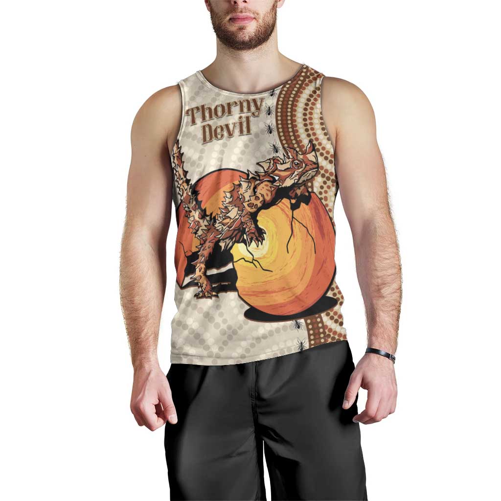 Thorny Devil Australia Men Tank Top Baby Moloch Horridus With Ants - Aboriginal Art - Vibe Hoodie Shop