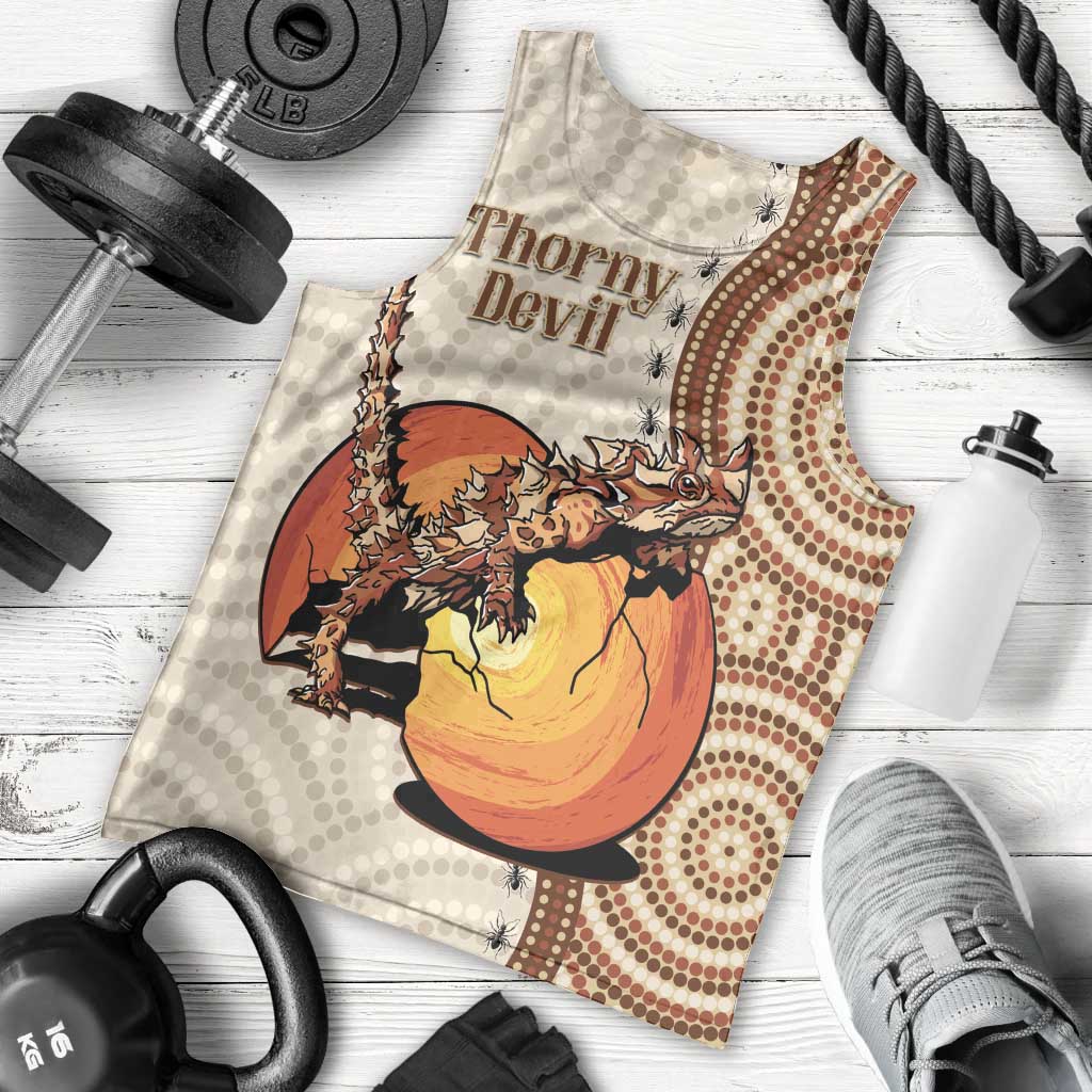 Thorny Devil Australia Men Tank Top Baby Moloch Horridus With Ants - Aboriginal Art - Vibe Hoodie Shop