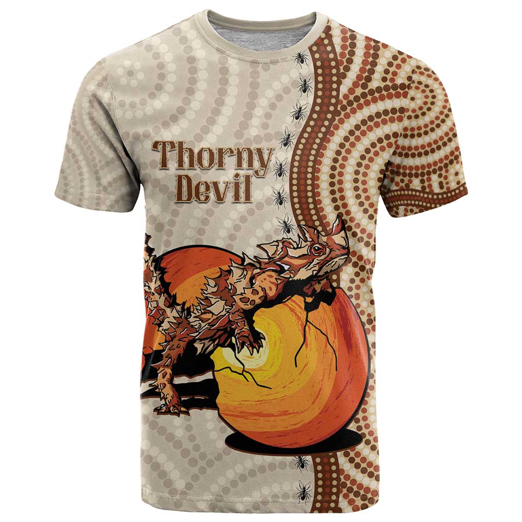 Thorny Devil Australia T Shirt Baby Moloch Horridus With Ants - Aboriginal Art - Vibe Hoodie Shop