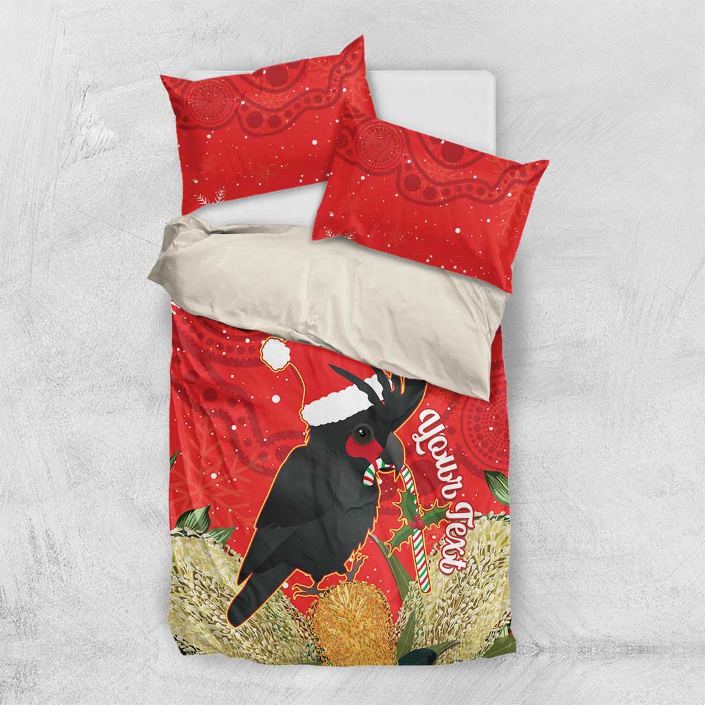 Personalised Palm Cockatoo Australia Christmas Bedding Set Merry Chrissie - Banksia Flowers - Vibe Hoodie Shop