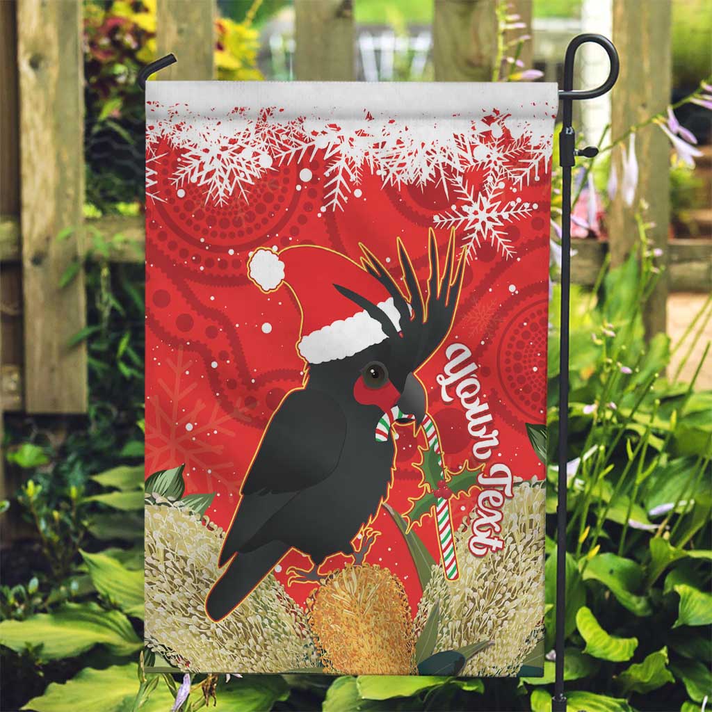 Personalised Palm Cockatoo Australia Christmas Garden Flag Merry Chrissie - Banksia Flowers - Vibe Hoodie Shop