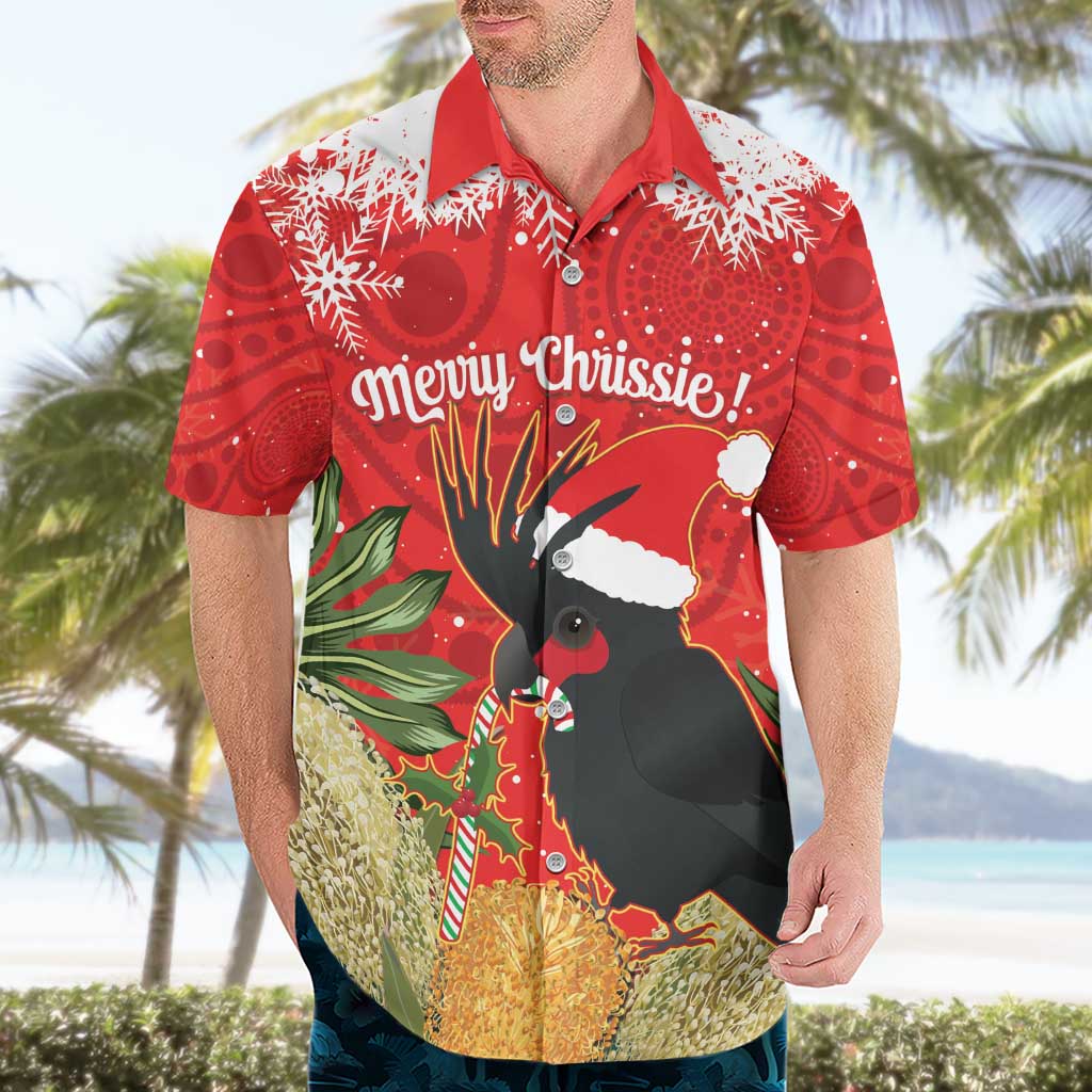 Personalised Palm Cockatoo Australia Christmas Hawaiian Shirt Merry Chrissie - Banksia Flowers - Vibe Hoodie Shop