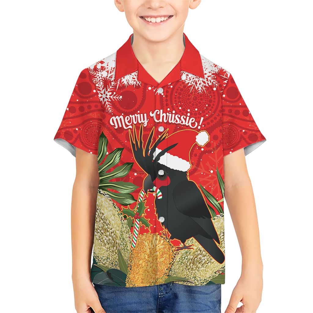 Personalised Palm Cockatoo Australia Christmas Hawaiian Shirt Merry Chrissie - Banksia Flowers - Vibe Hoodie Shop