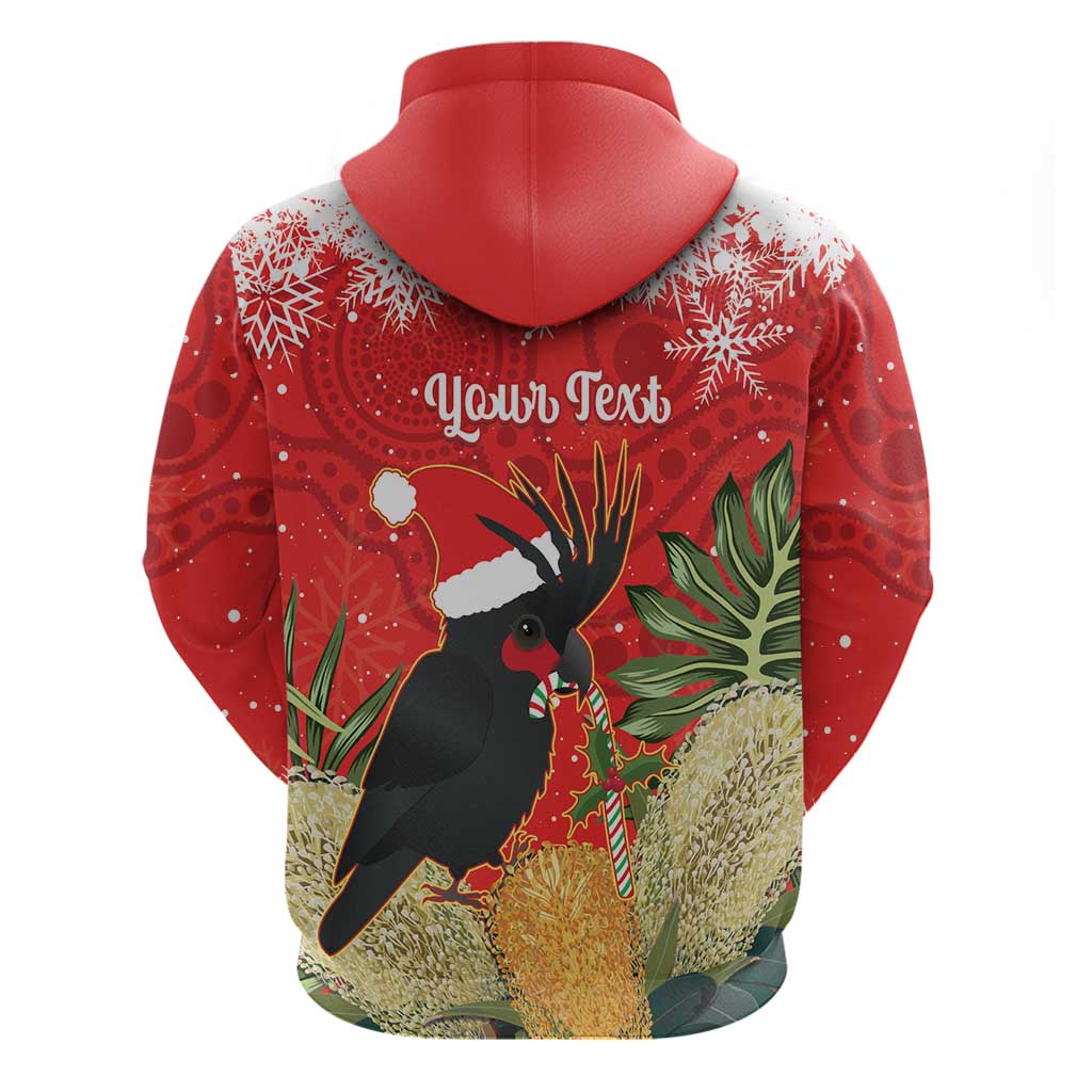 Personalised Palm Cockatoo Australia Christmas Hoodie Merry Chrissie - Banksia Flowers - Vibe Hoodie Shop