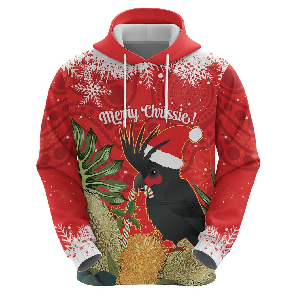 Personalised Palm Cockatoo Australia Christmas Hoodie Merry Chrissie - Banksia Flowers - Vibe Hoodie Shop