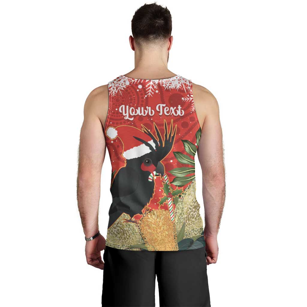 Personalised Palm Cockatoo Australia Christmas Men Tank Top Merry Chrissie - Banksia Flowers - Vibe Hoodie Shop