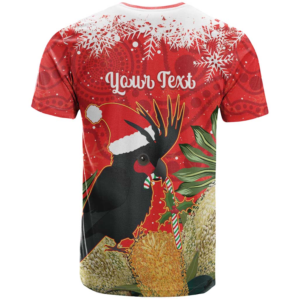 Personalised Palm Cockatoo Australia Christmas T Shirt Merry Chrissie - Banksia Flowers - Vibe Hoodie Shop