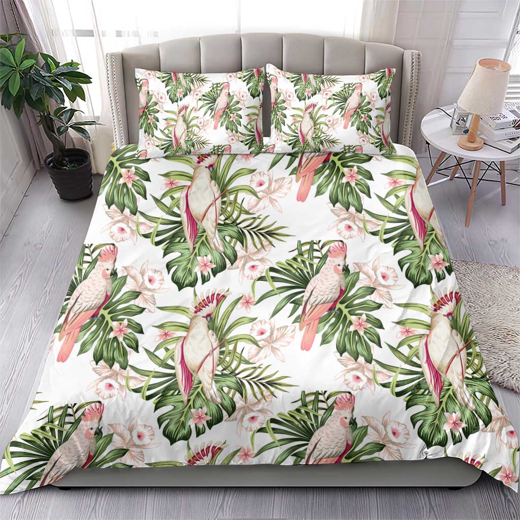 Australia Pink Cockatoo Bedding Set Aussie Orchids - Seamless Pattern - Vibe Hoodie Shop