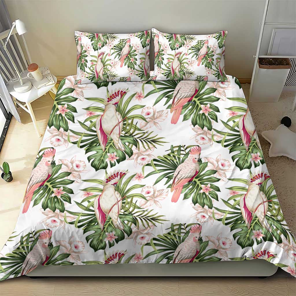 Australia Pink Cockatoo Bedding Set Aussie Orchids - Seamless Pattern - Vibe Hoodie Shop