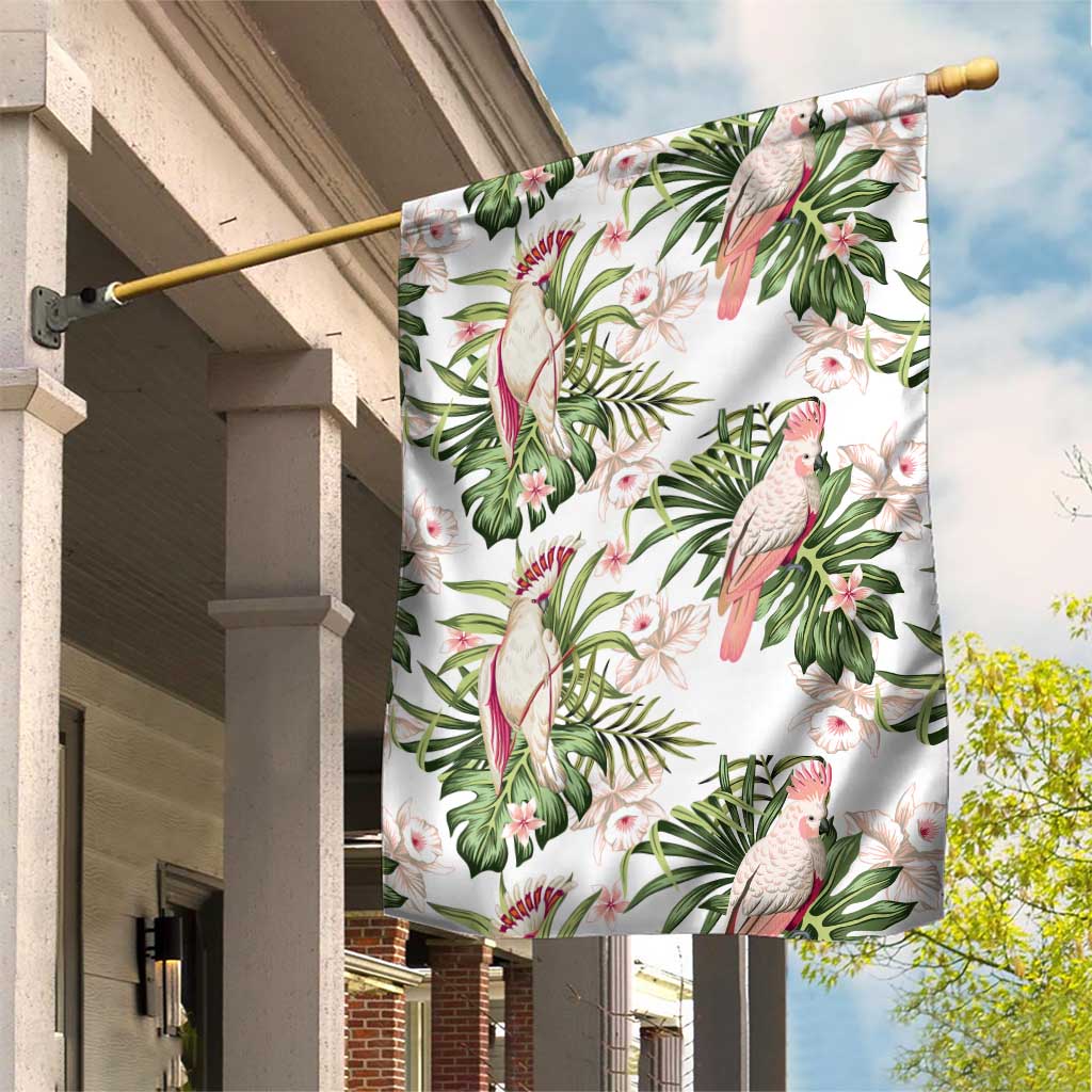 Australia Pink Cockatoo Garden Flag Aussie Orchids - Seamless Pattern - Vibe Hoodie Shop