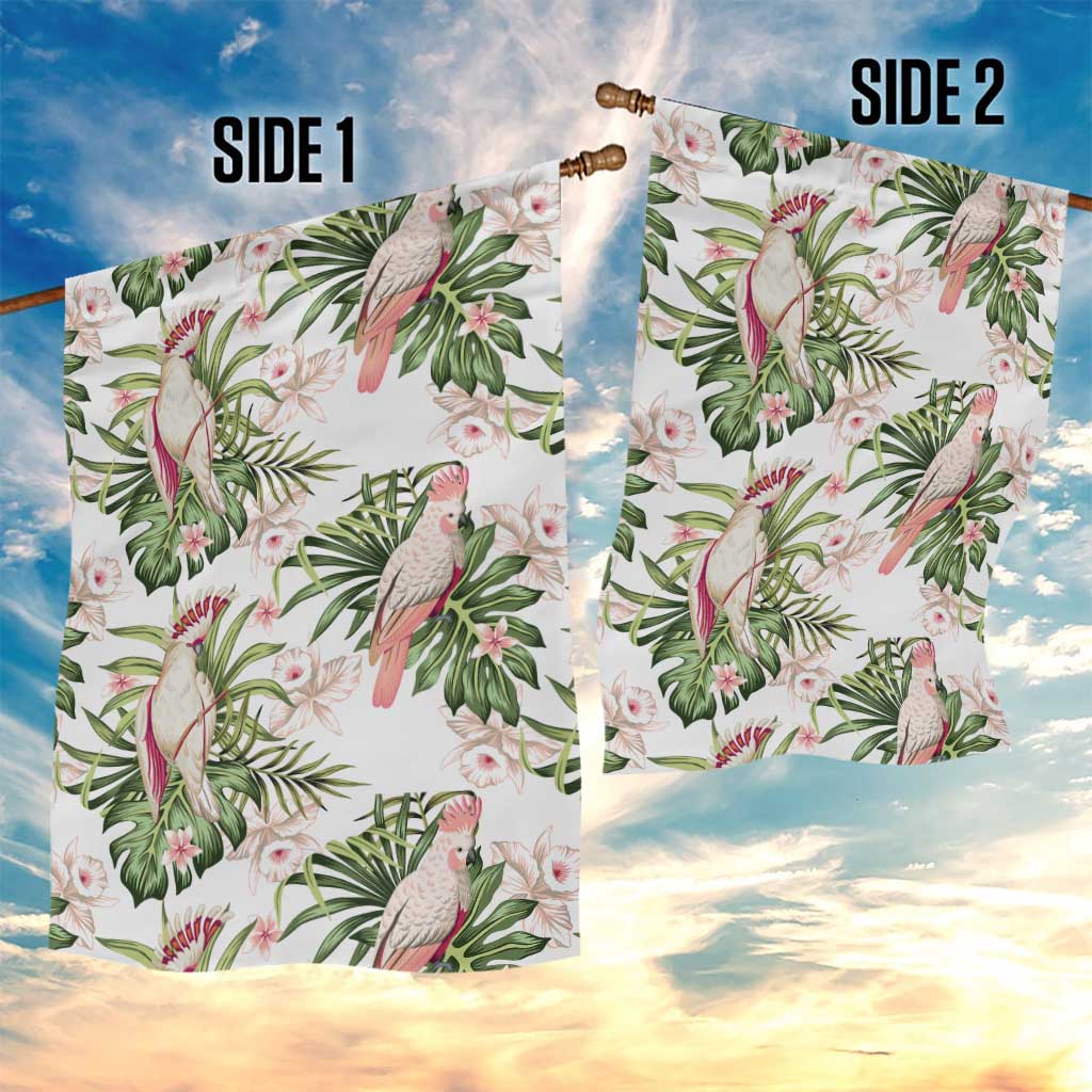 Australia Pink Cockatoo Garden Flag Aussie Orchids - Seamless Pattern - Vibe Hoodie Shop