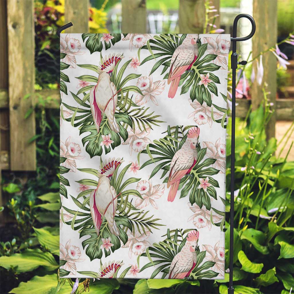 Australia Pink Cockatoo Garden Flag Aussie Orchids - Seamless Pattern - Vibe Hoodie Shop