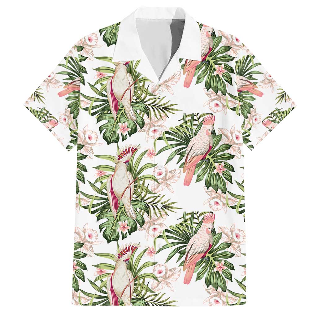 Australia Pink Cockatoo Hawaiian Shirt Aussie Orchids - Seamless Pattern - Vibe Hoodie Shop