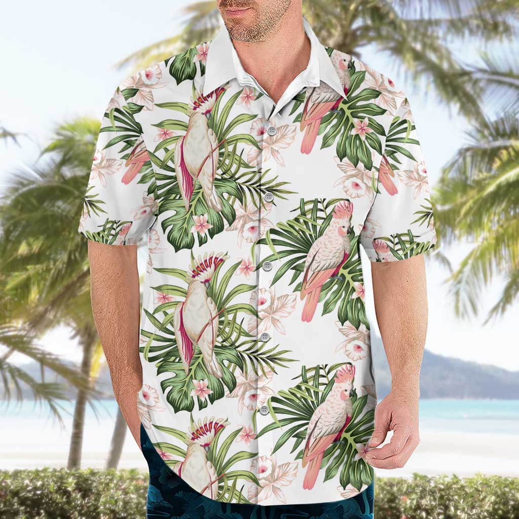 Australia Pink Cockatoo Hawaiian Shirt Aussie Orchids - Seamless Pattern - Vibe Hoodie Shop