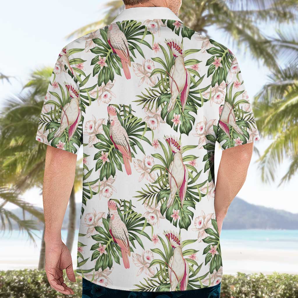 Australia Pink Cockatoo Hawaiian Shirt Aussie Orchids - Seamless Pattern - Vibe Hoodie Shop