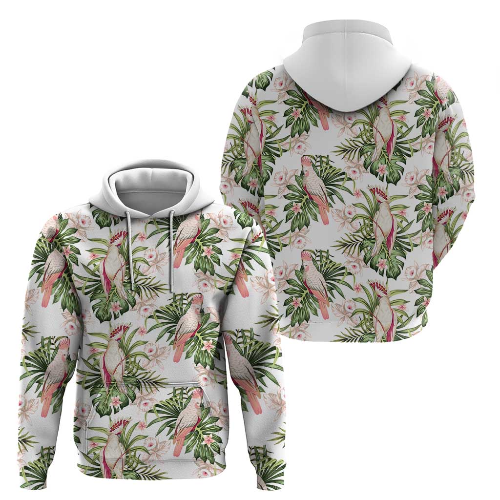 Australia Pink Cockatoo Hoodie Aussie Orchids - Seamless Pattern - Vibe Hoodie Shop