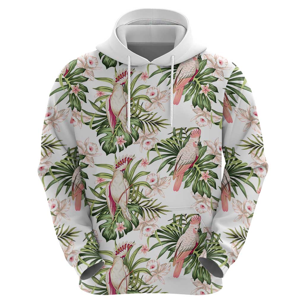 Australia Pink Cockatoo Hoodie Aussie Orchids - Seamless Pattern - Vibe Hoodie Shop