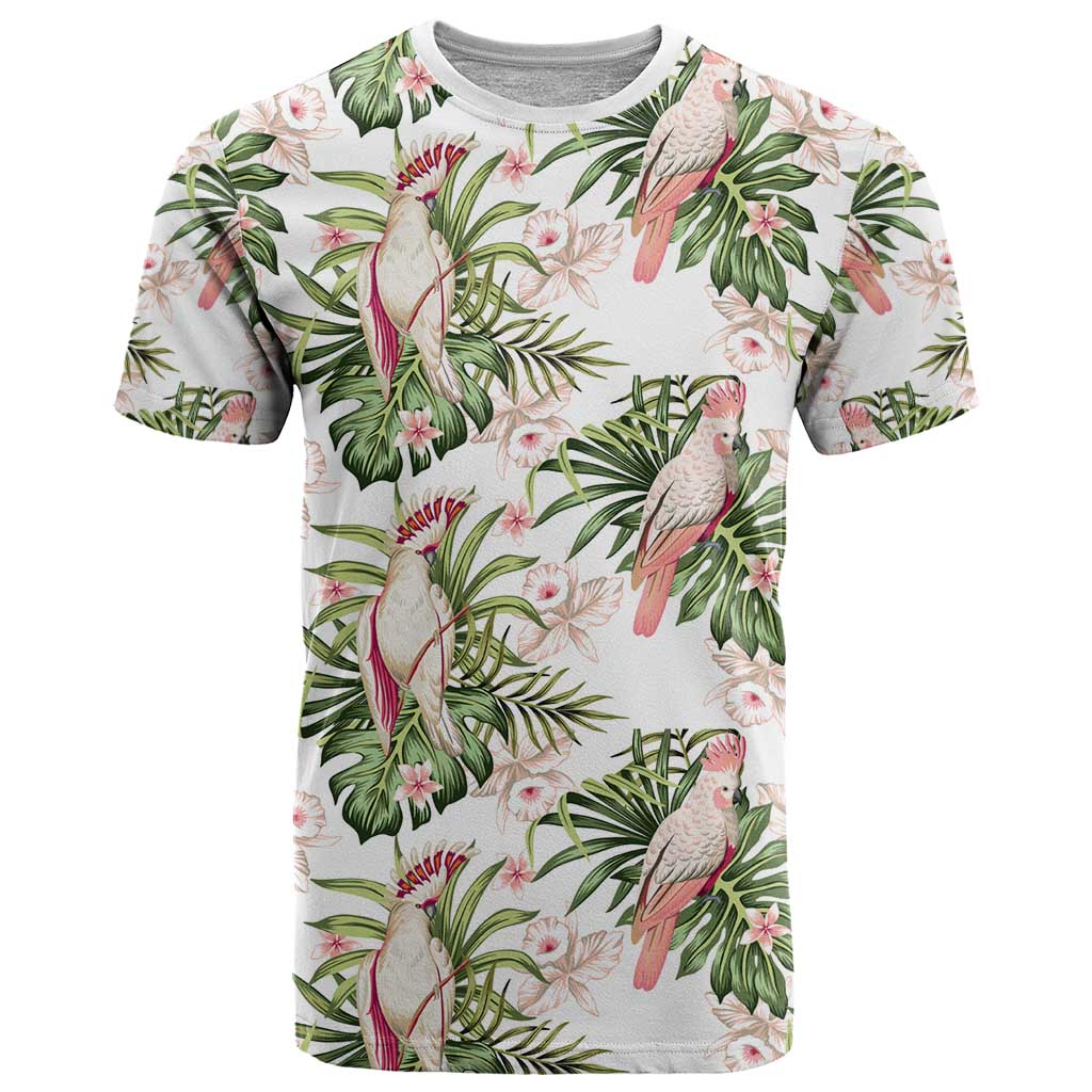 Australia Pink Cockatoo T Shirt Aussie Orchids - Seamless Pattern - Vibe Hoodie Shop