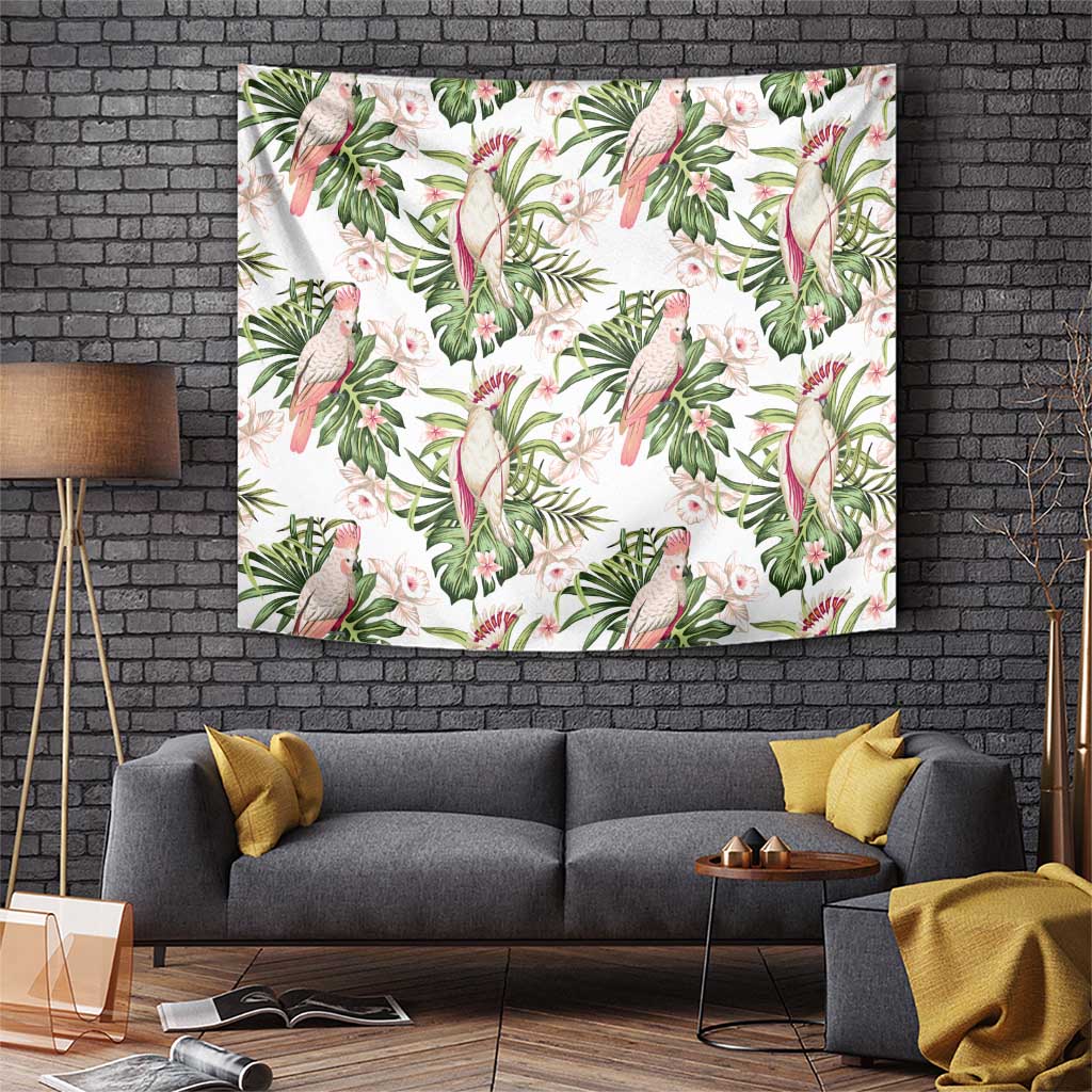 Australia Pink Cockatoo Tapestry Aussie Orchids - Seamless Pattern - Vibe Hoodie Shop