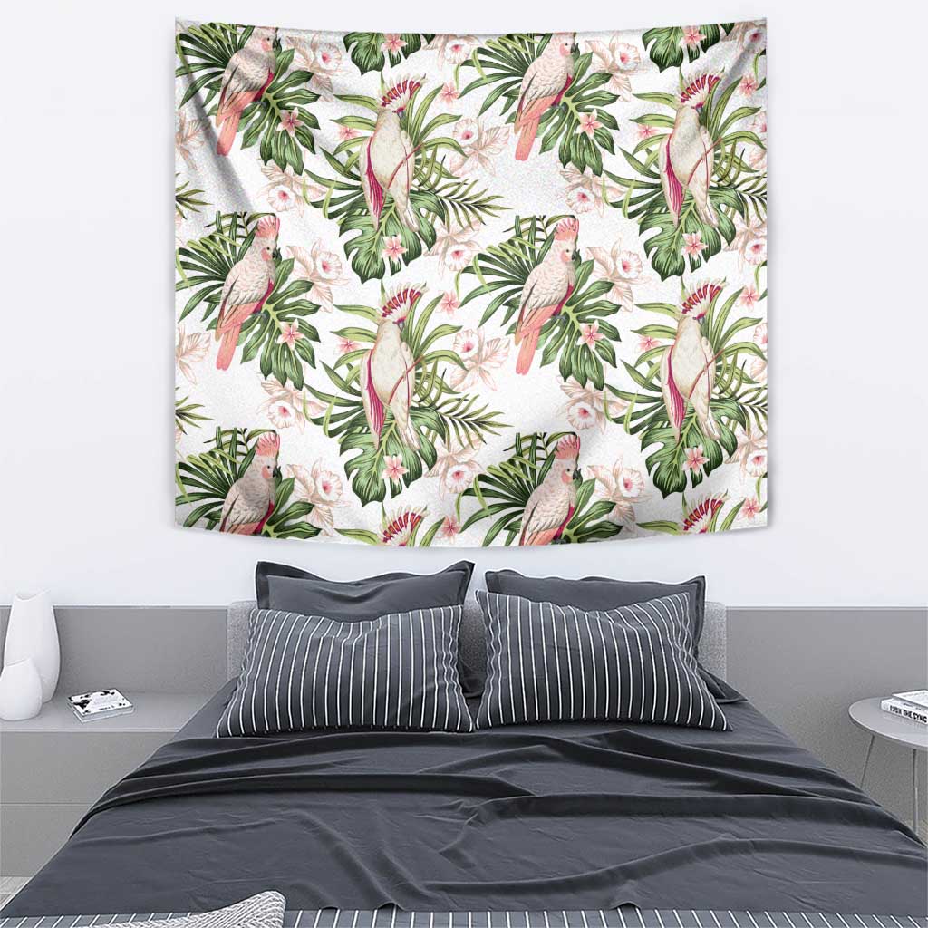 Australia Pink Cockatoo Tapestry Aussie Orchids - Seamless Pattern - Vibe Hoodie Shop