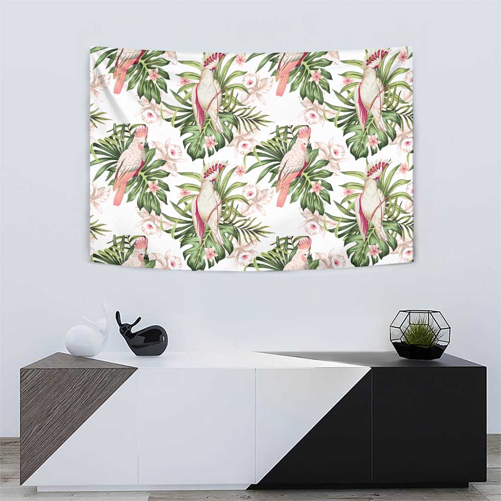 Australia Pink Cockatoo Tapestry Aussie Orchids - Seamless Pattern - Vibe Hoodie Shop