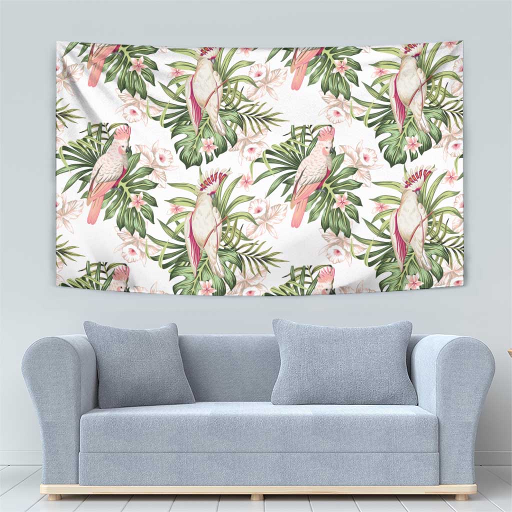 Australia Pink Cockatoo Tapestry Aussie Orchids - Seamless Pattern - Vibe Hoodie Shop