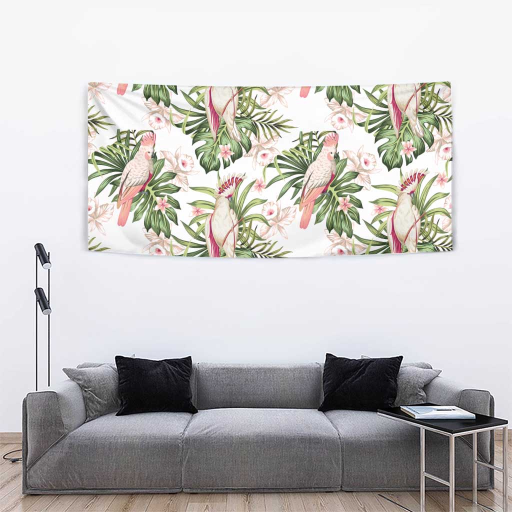 Australia Pink Cockatoo Tapestry Aussie Orchids - Seamless Pattern - Vibe Hoodie Shop