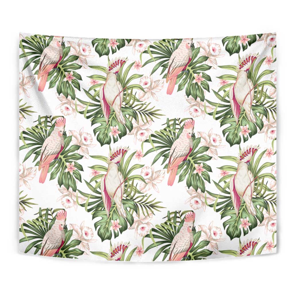 Australia Pink Cockatoo Tapestry Aussie Orchids - Seamless Pattern - Vibe Hoodie Shop