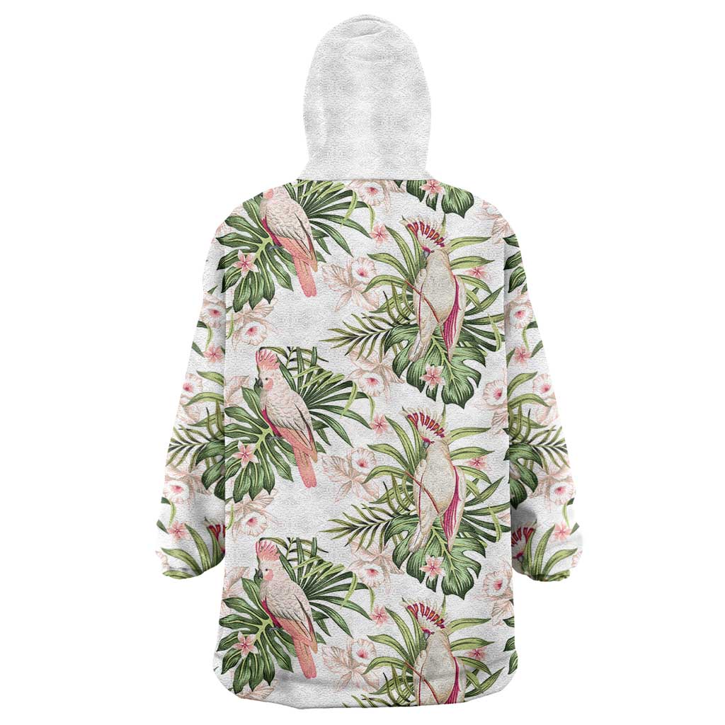 Australia Pink Cockatoo Wearable Blanket Hoodie Aussie Orchids - Seamless Pattern - Vibe Hoodie Shop