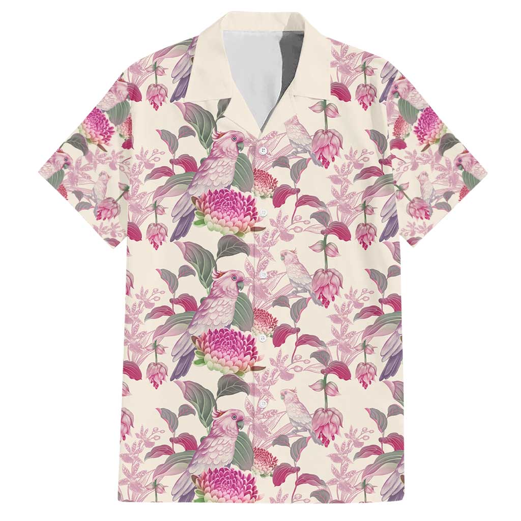 Pink Cockatoo Australia Hawaiian Shirt Tropical Flowers - Seamless Pattern - Vibe Hoodie Shop