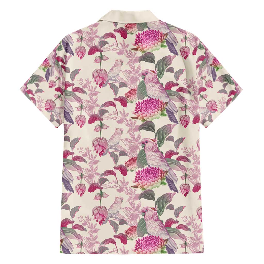 Pink Cockatoo Australia Hawaiian Shirt Tropical Flowers - Seamless Pattern - Vibe Hoodie Shop