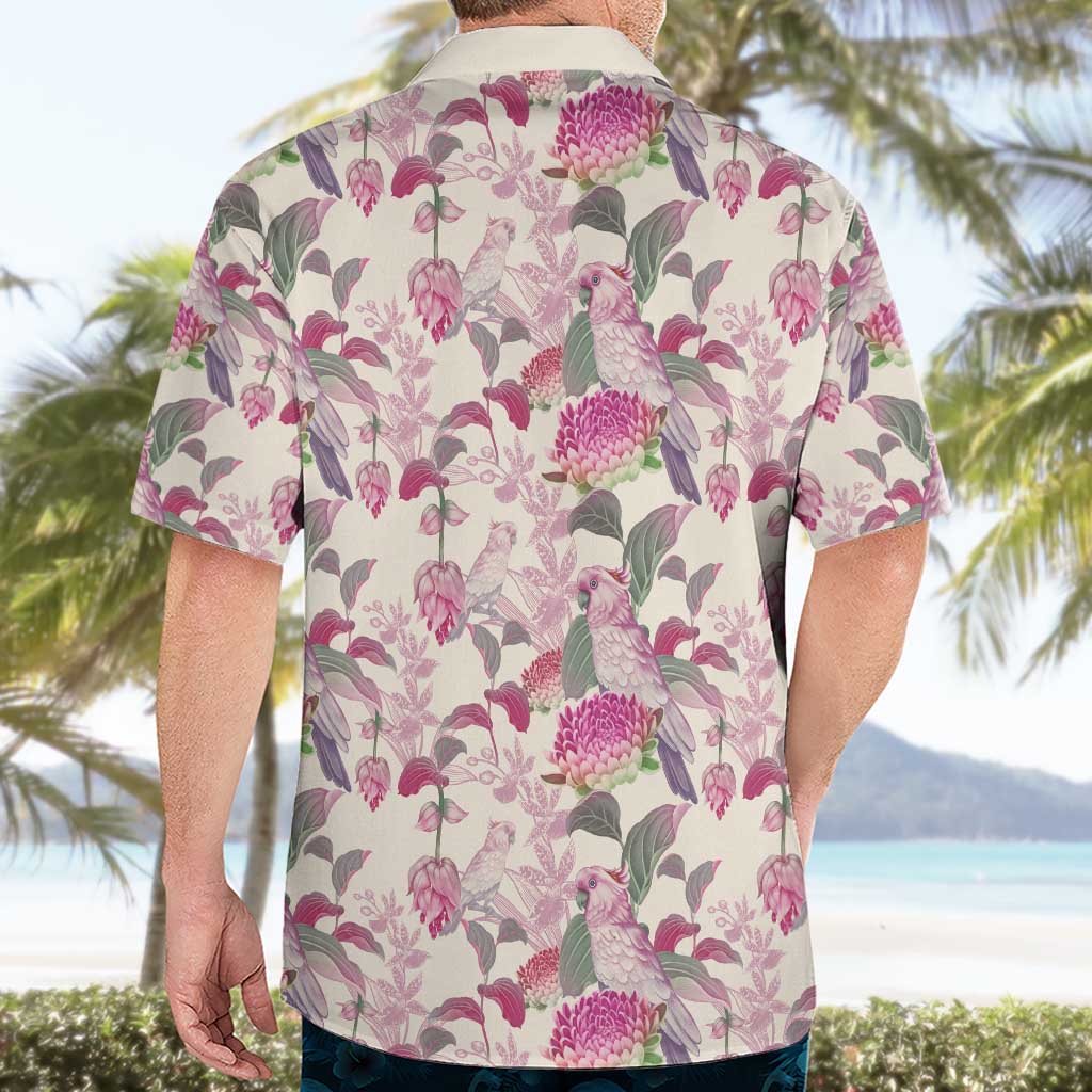 Pink Cockatoo Australia Hawaiian Shirt Tropical Flowers - Seamless Pattern - Vibe Hoodie Shop