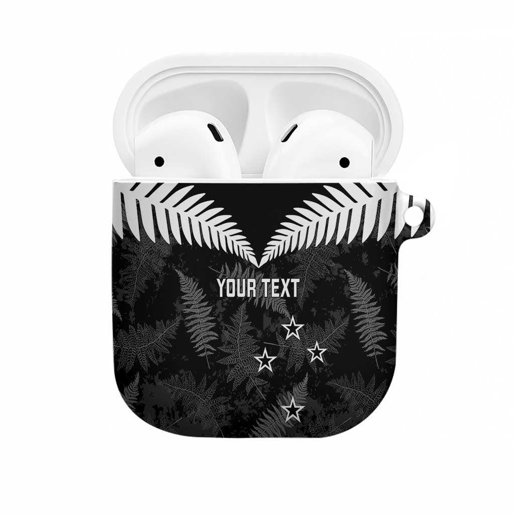 Custom New Zealand Silver Fern Football AirPods Case Go Aotearoa Grunge Black - Vibe Hoodie
