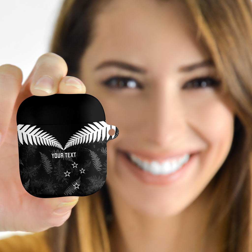 Custom New Zealand Silver Fern Football AirPods Case Go Aotearoa Grunge Black - Vibe Hoodie