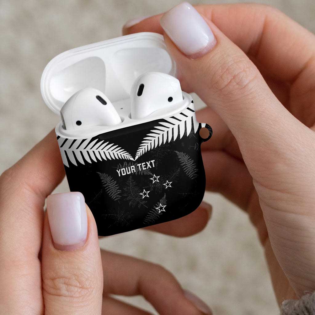 Custom New Zealand Silver Fern Football AirPods Case Go Aotearoa Grunge Black - Vibe Hoodie