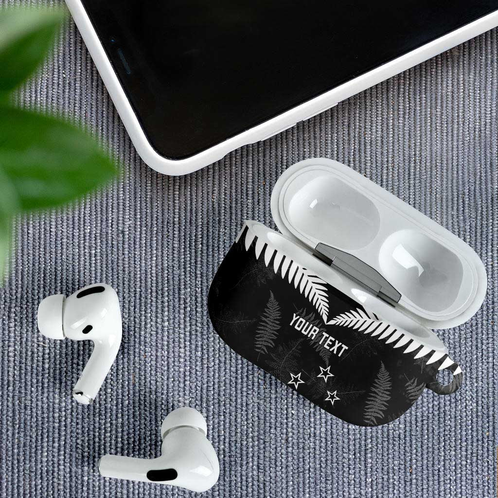 Custom New Zealand Silver Fern Football AirPods Case Go Aotearoa Grunge Black - Vibe Hoodie