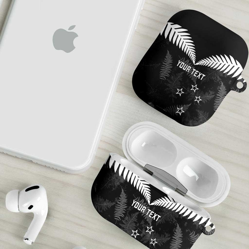 Custom New Zealand Silver Fern Football AirPods Case Go Aotearoa Grunge Black - Vibe Hoodie