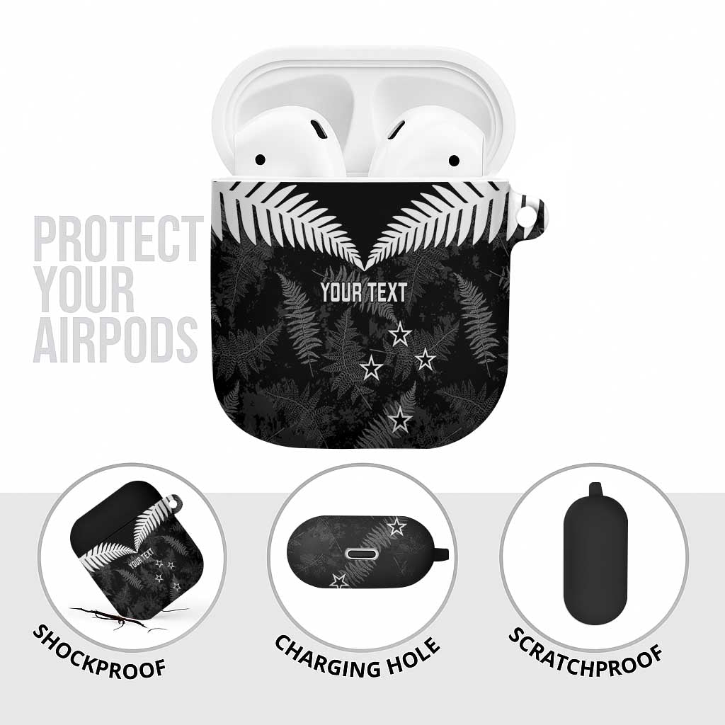 Custom New Zealand Silver Fern Football AirPods Case Go Aotearoa Grunge Black - Vibe Hoodie