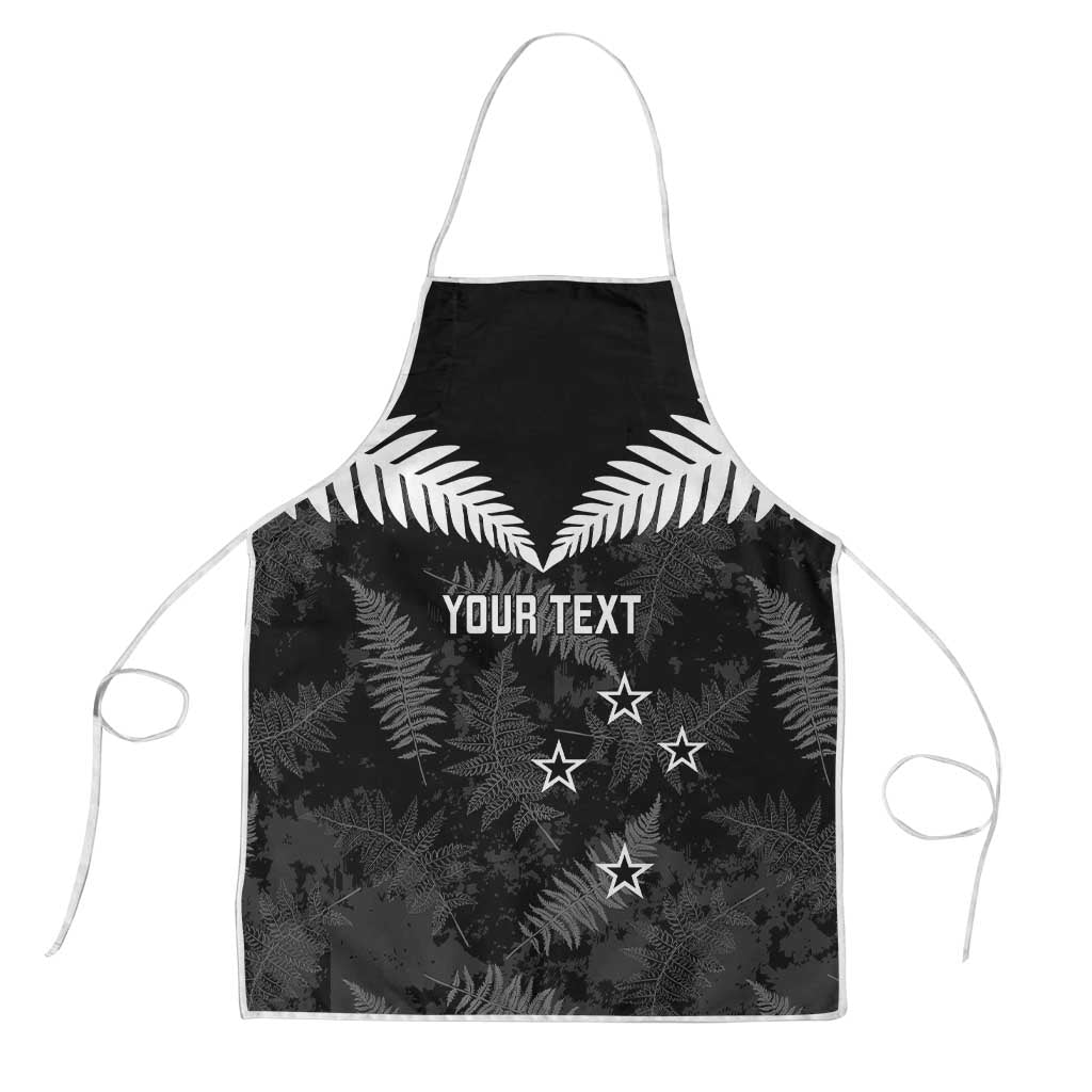 Custom New Zealand Silver Fern Football Apron Go Aotearoa Grunge Black - Vibe Hoodie
