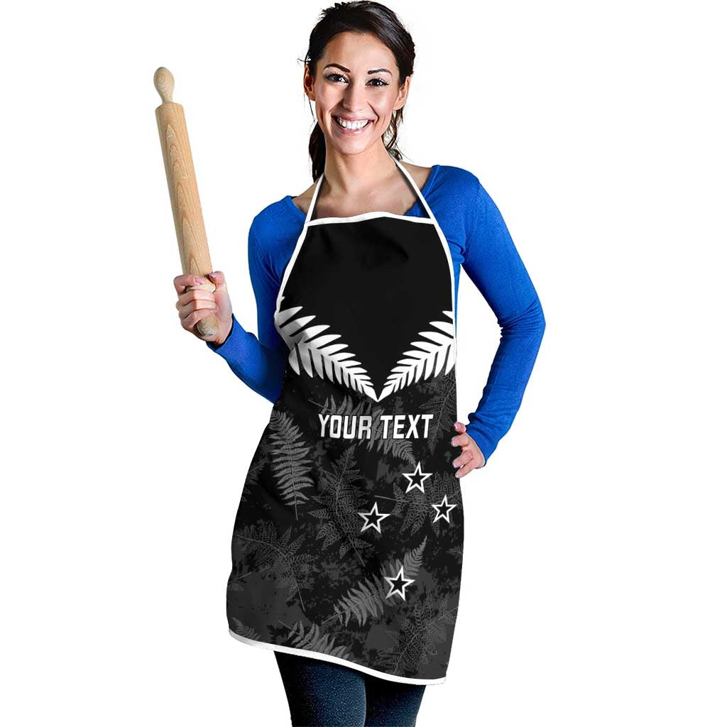 Custom New Zealand Silver Fern Football Apron Go Aotearoa Grunge Black - Vibe Hoodie