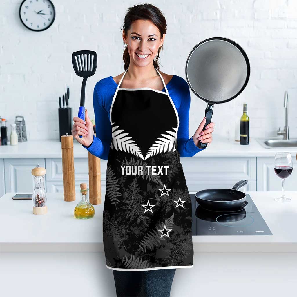 Custom New Zealand Silver Fern Football Apron Go Aotearoa Grunge Black - Vibe Hoodie