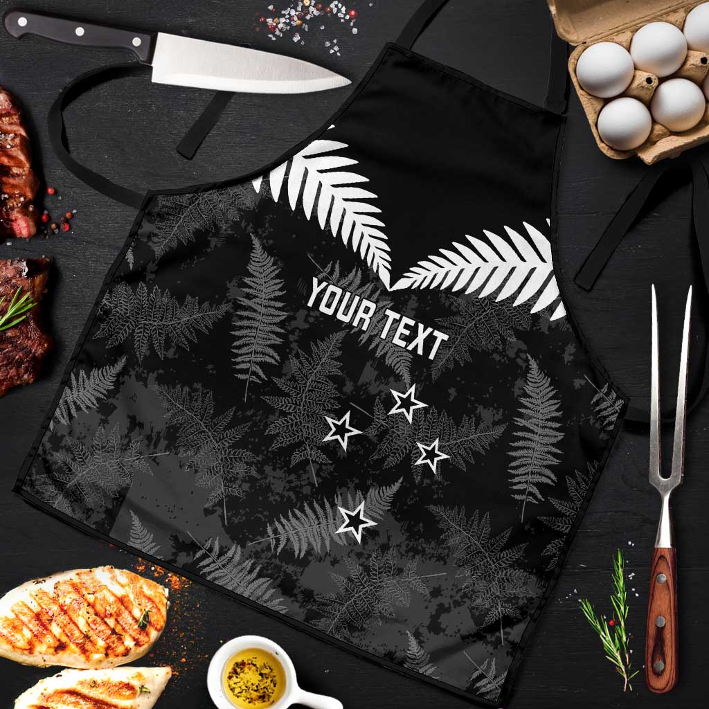 Custom New Zealand Silver Fern Football Apron Go Aotearoa Grunge Black - Vibe Hoodie