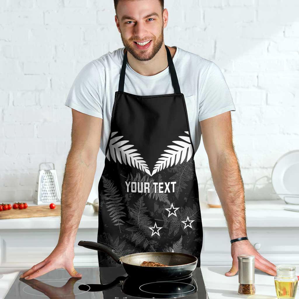 Custom New Zealand Silver Fern Football Apron Go Aotearoa Grunge Black - Vibe Hoodie
