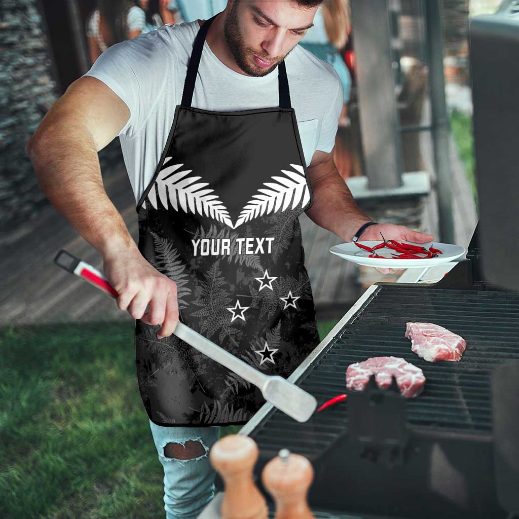 Custom New Zealand Silver Fern Football Apron Go Aotearoa Grunge Black - Vibe Hoodie