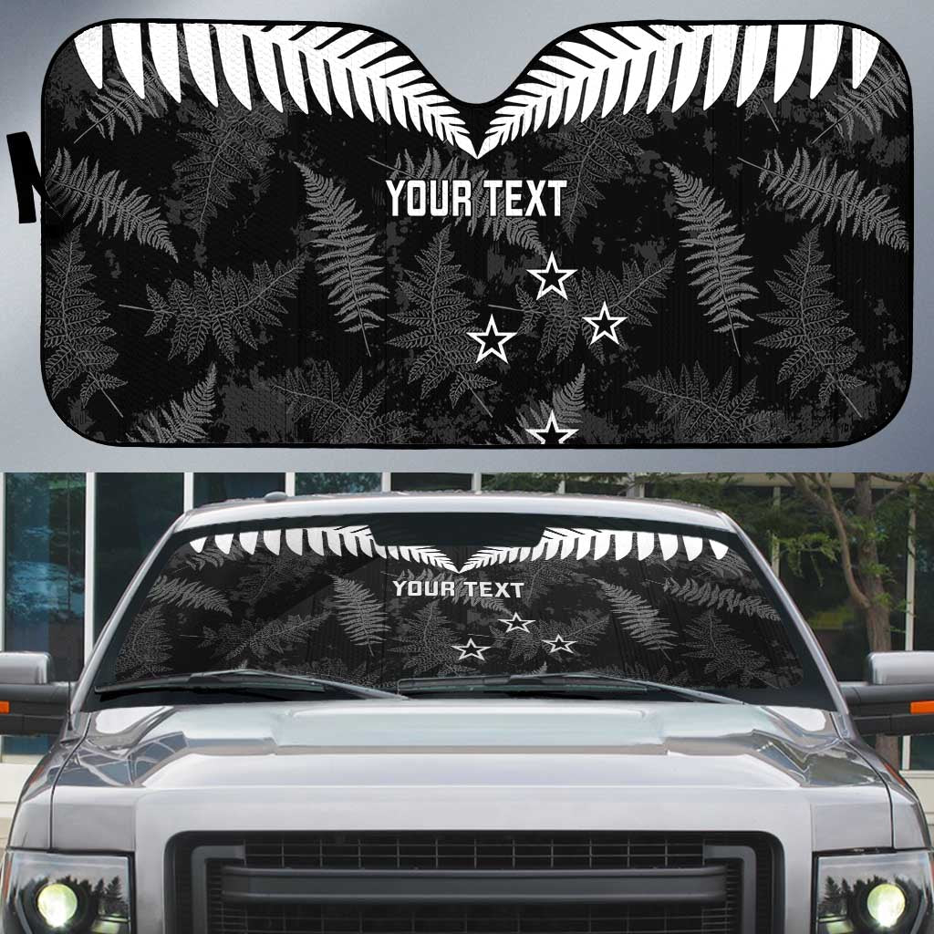 Custom New Zealand Silver Fern Football Auto Sun Shade Go Aotearoa Grunge Black - Vibe Hoodie