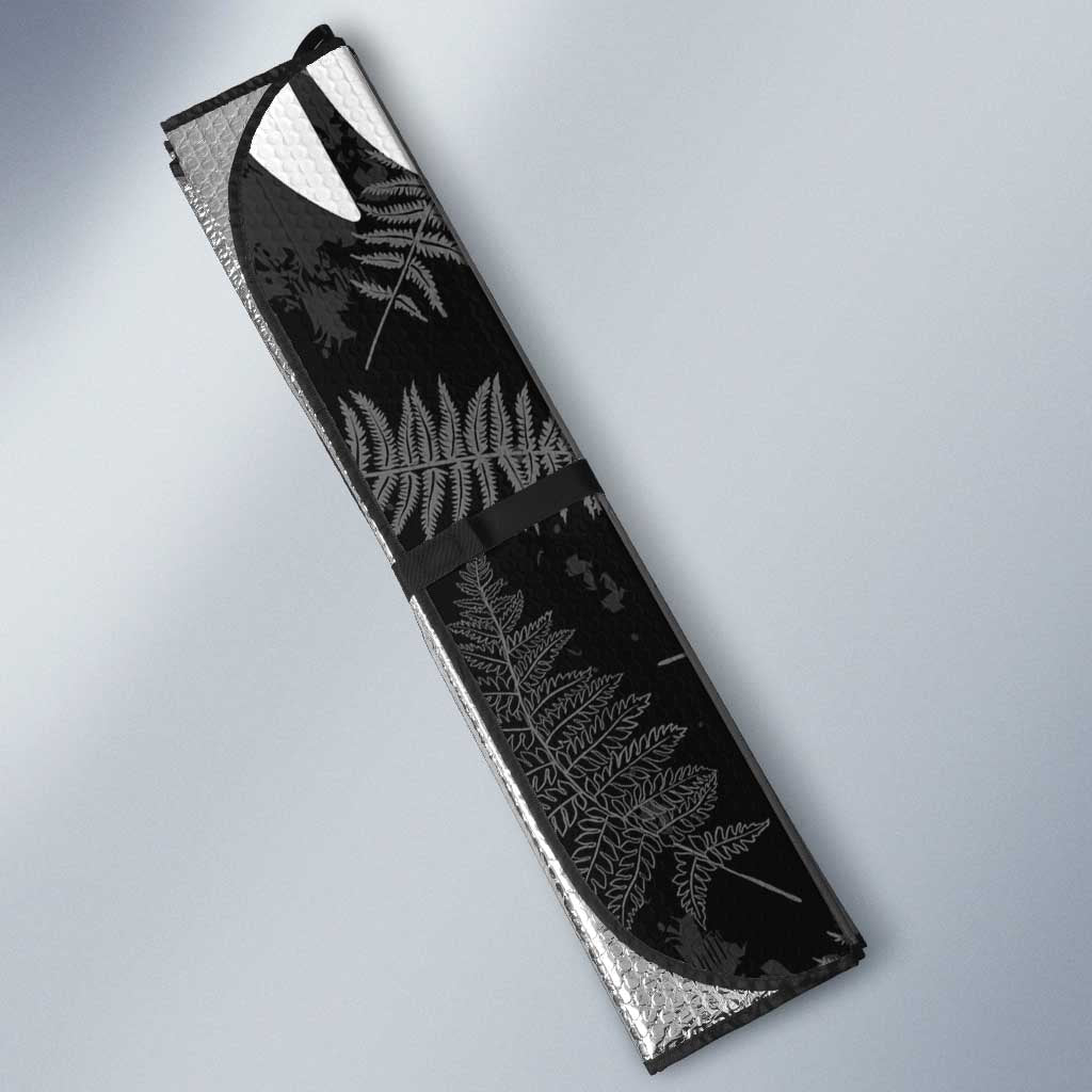 Custom New Zealand Silver Fern Football Auto Sun Shade Go Aotearoa Grunge Black - Vibe Hoodie